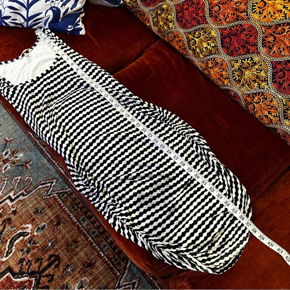 Victorias Secret Black And White Stripe Ruched Hip Tank Dress - Picture 11 of 12